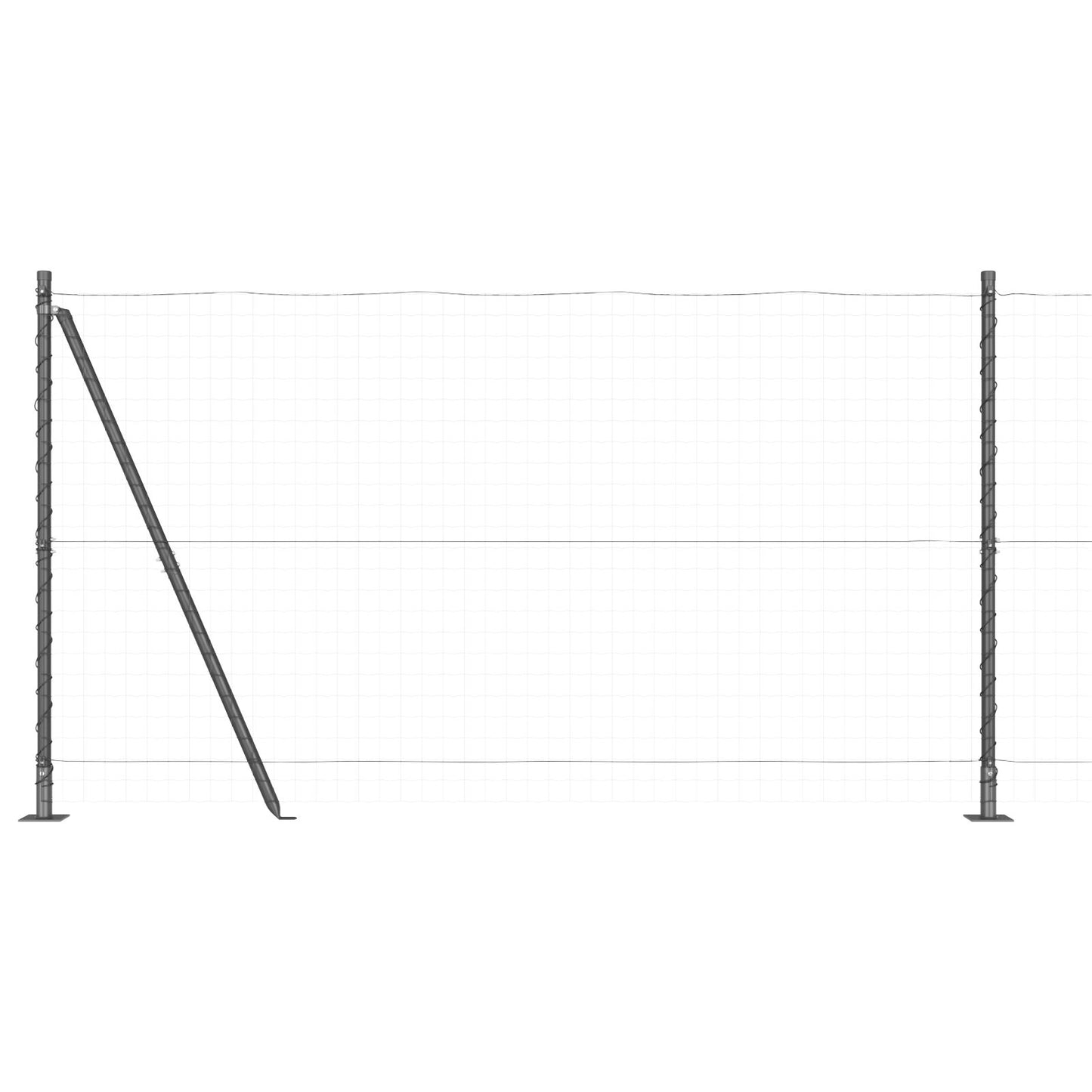 Zaunpfosten Set von 52 Grau Beton 3,2 x 3,2 x 78,5 cm Langlebig