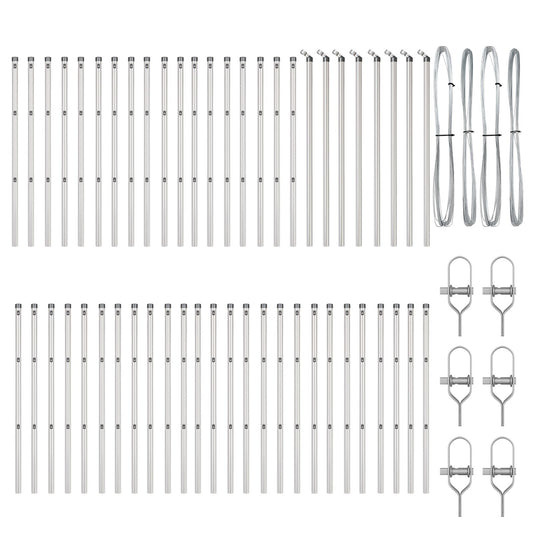 Zaunpfosten 52 Stück Ø32 mm 120 cm Verzinkter Stahl