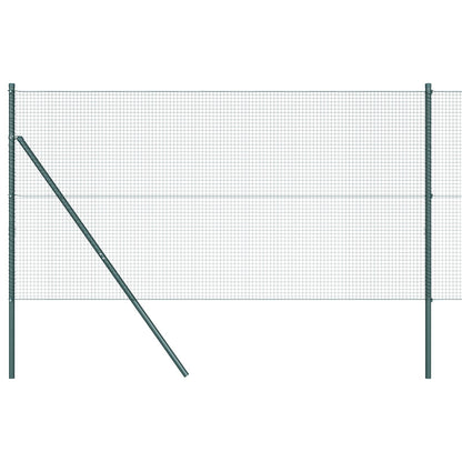 Zaunpfosten-Set Set mit 2 Grün Pulverbeschichteter Stahl 25 x 1 m
