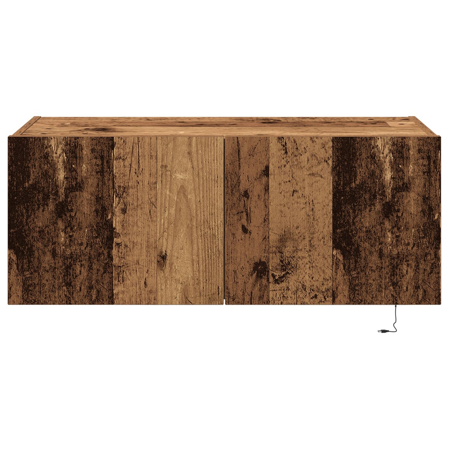 TV-Wandregal mit LED-Beleuchtung Altholz 80x35x31 cm