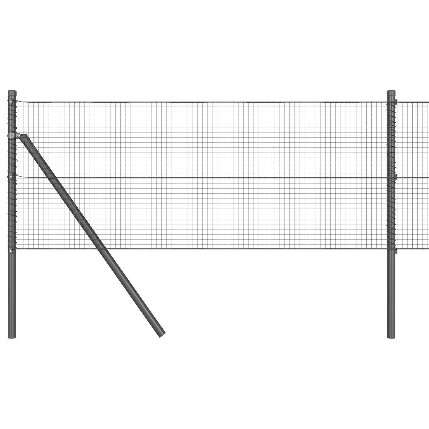 Zaunpfostenset Set aus 2 Grau Galvanisiertes Metall 10 x 0,5 m