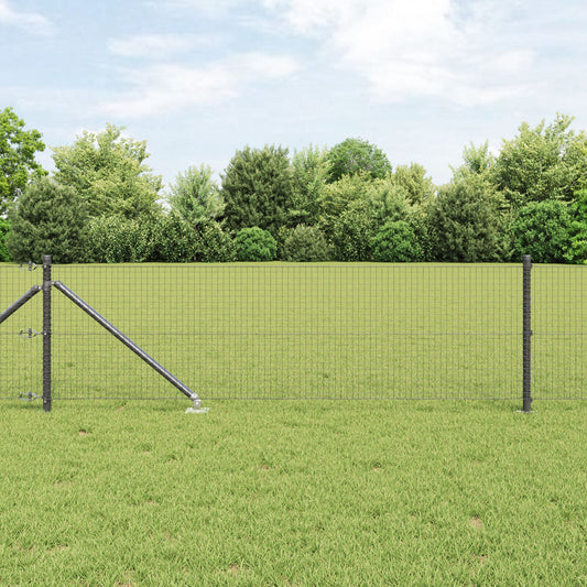 Zaunpfosten-Set Set aus 2 Grau Verzinkter Stahl, PVC 25 x 0,5 m