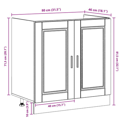 Waschbecken-Unterschrank ""Porto"" mit Waschbecken Grau Sonoma 80x46x84,5 cm Holzwerkstoff