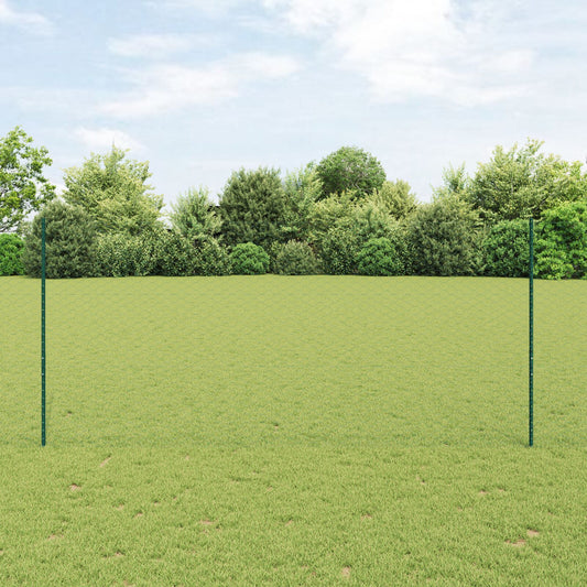Zaunpfosten 5 Stück U-Kanal Grün 140 cm Stahl, vidaXL Sechseckzaun Grün 1,4x10 m Stahl