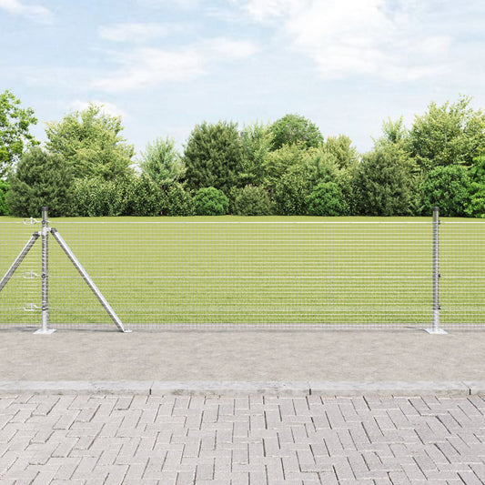Zaunpfosten-Set 2er Set Verzinkter Stahl 25 x 0,5 m Langlebig