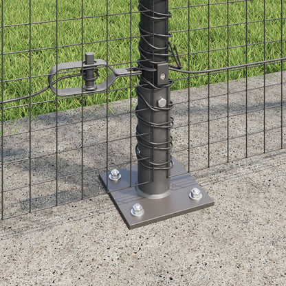 Zaunpfosten-Set Set aus 2 Grau Galvanisierter Stahl 10 x 1,5 m