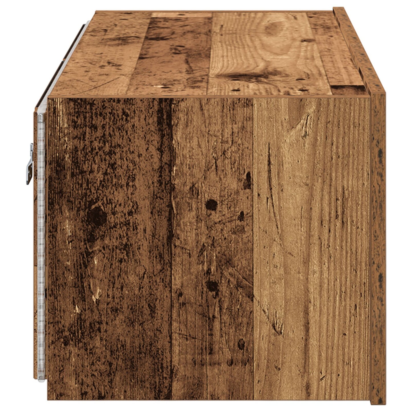 TV-Wandregal mit LED-Beleuchtung Altholz 80x35x31 cm