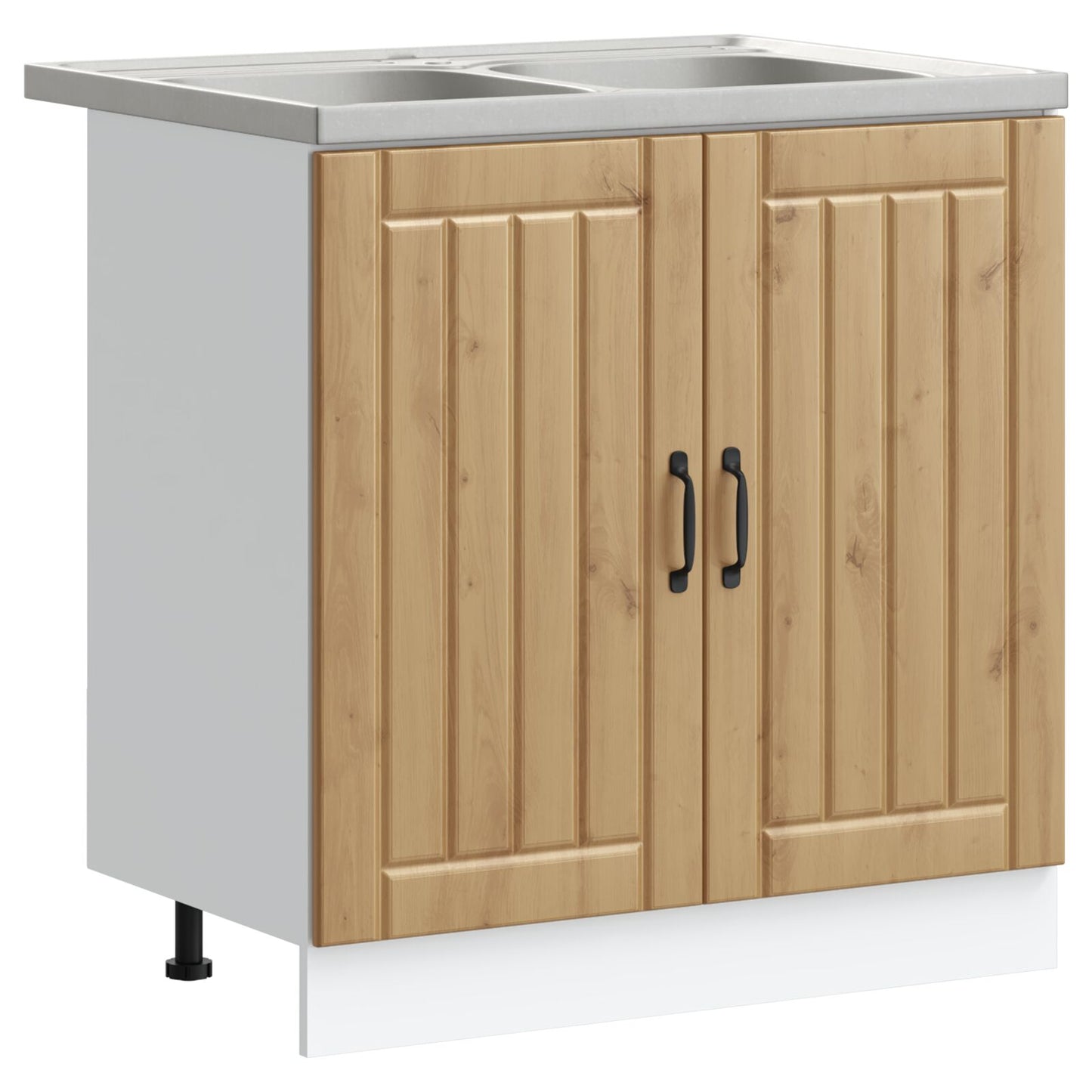 Küchenschrank ""Lucca"" mit Doppelwaschbecken, Artisan Eiche, Holzwerkstoff