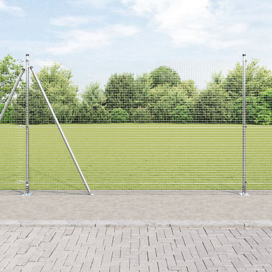 Zaunpfosten-Set 2er Set Verzinkter Stahl 10 x 1,5 m Langlebig