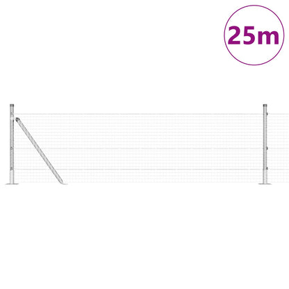 Welded Wire Zaun mit 13 Flanschpfosten 0,6x25 m Verzinkter Stahl