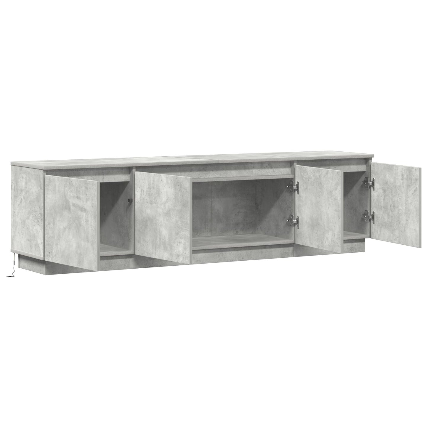 TV-Schrank mit LED Beton-grau 180x38x49 cm Holzwerkstoff