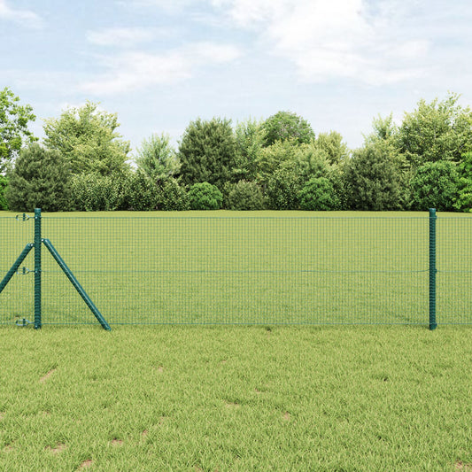Zaunpfosten-Set Set von 2 Grün Metall 25 x 0,5 m Langlebig