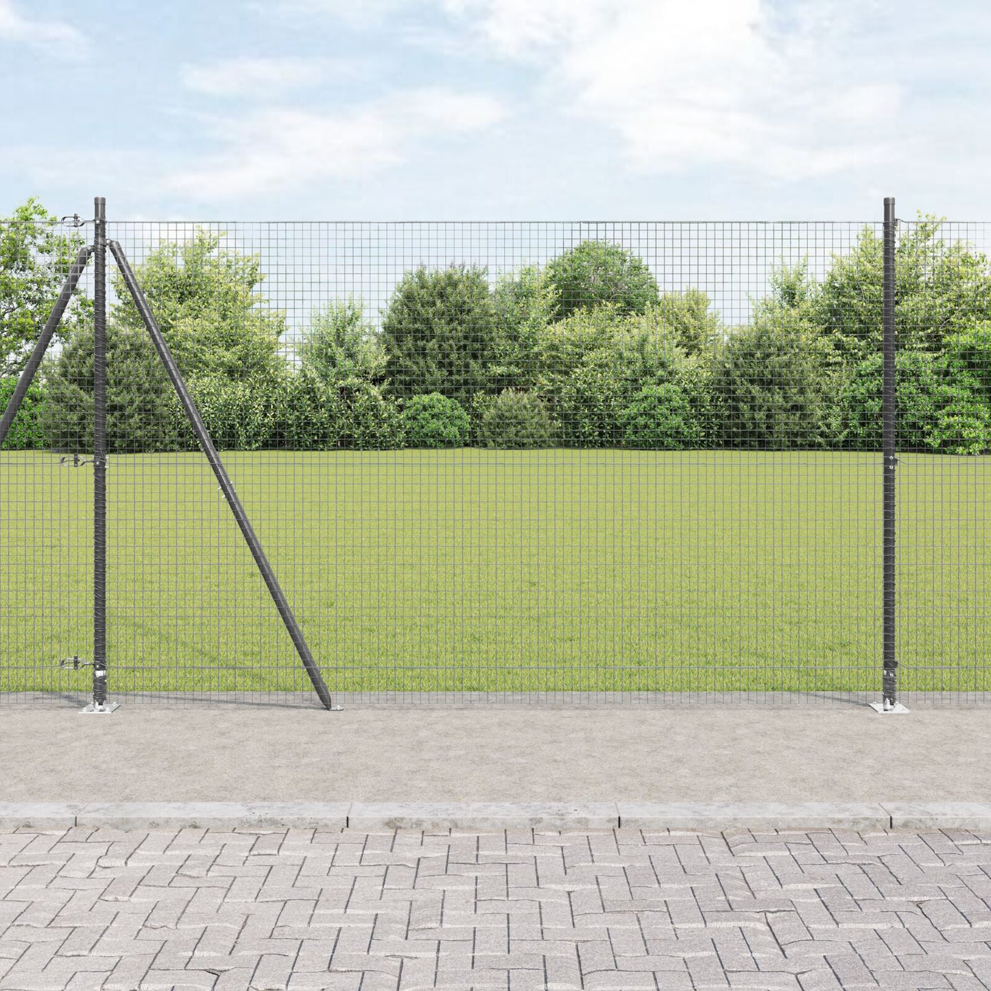 Zaunpfosten-Set Set aus 2 Grau Galvanisierter Stahl 10 x 1,5 m