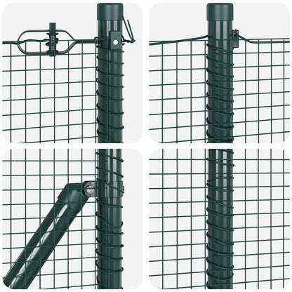 Zaunpfosten-Set Set aus 2 Grün Metall 10 x 1 m Langlebig