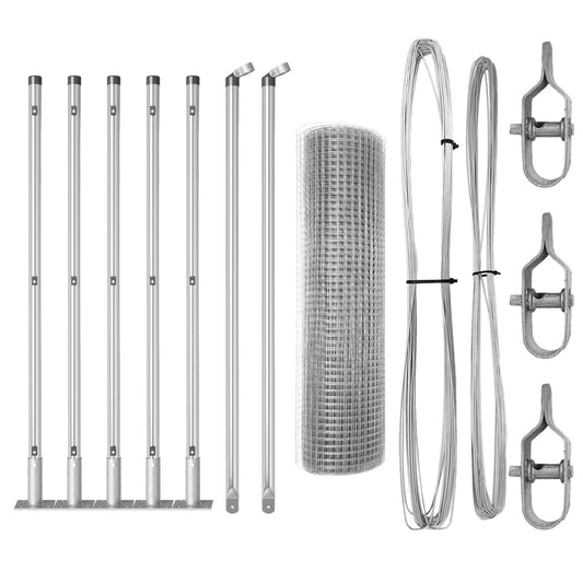 Zaunpfosten Set Set mit 2 Verzinkter Stahl 10 x 0.5 m Langlebig