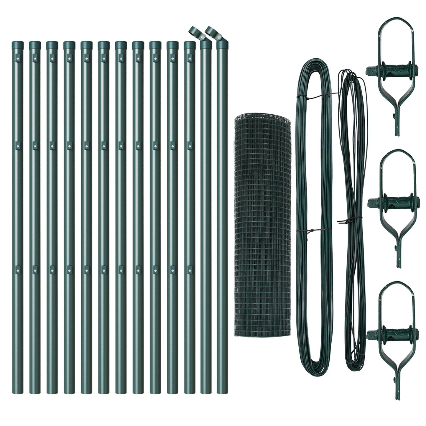 Zaunpfosten-Set Set von 2 Grün Metall 25 x 0,5 m Langlebig