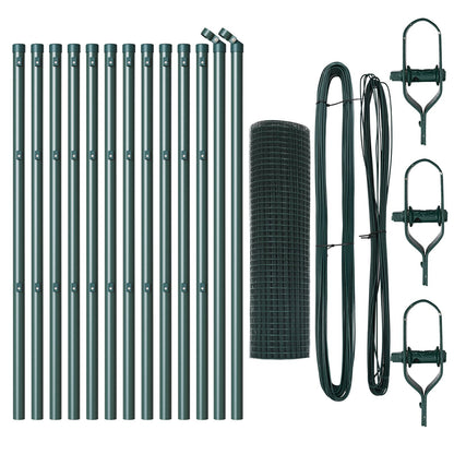 Zaunpfosten-Set Set von 2 Grün Metall 25 x 0,5 m Langlebig