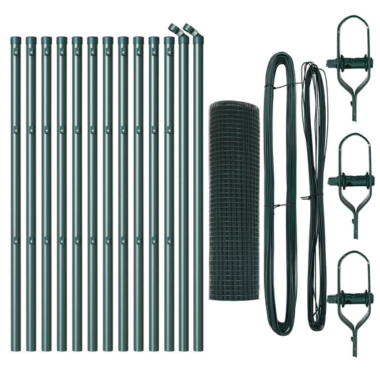 Zaunpfosten-Set Set von 2 Grün Metall 25 x 0,5 m Langlebig