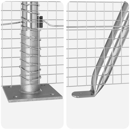 Zaunpfosten-Set 2er Set Verzinkter Stahl 25 x 0,5 m Langlebig