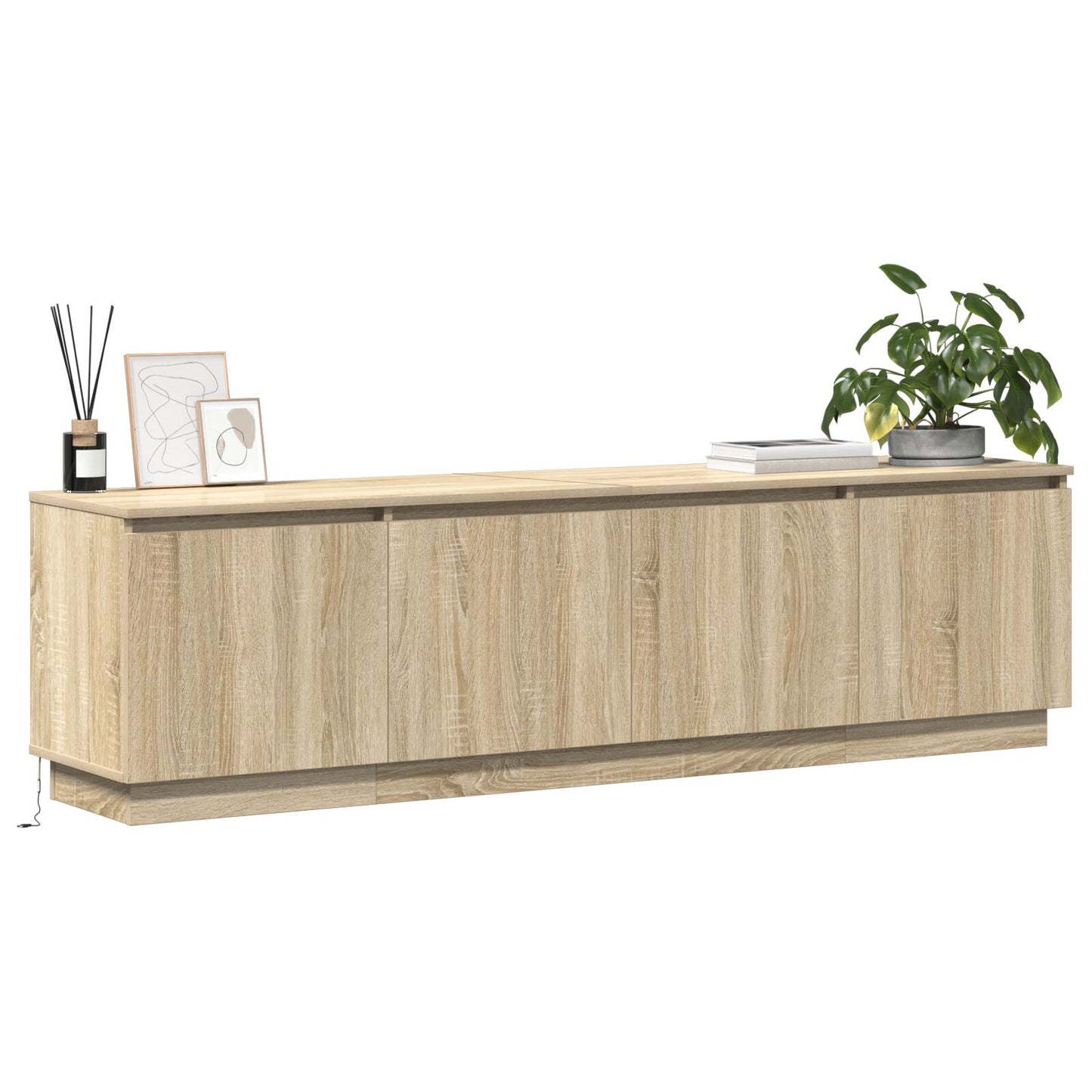 TV-Schrank mit LED Sonoma Eiche 180x38x49 cm Holzwerkstoff