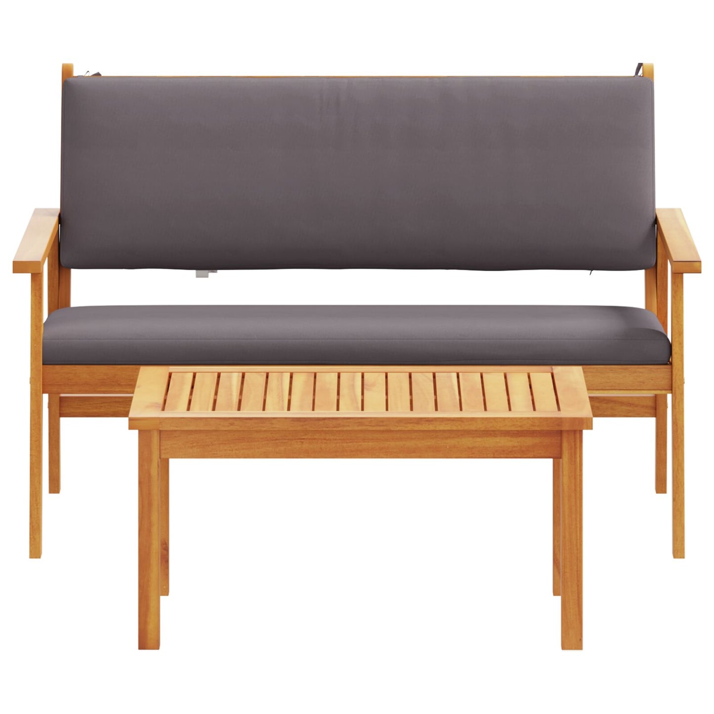 4-teilige Garten-Sofaset mit Kissen aus massivem Akazienholz