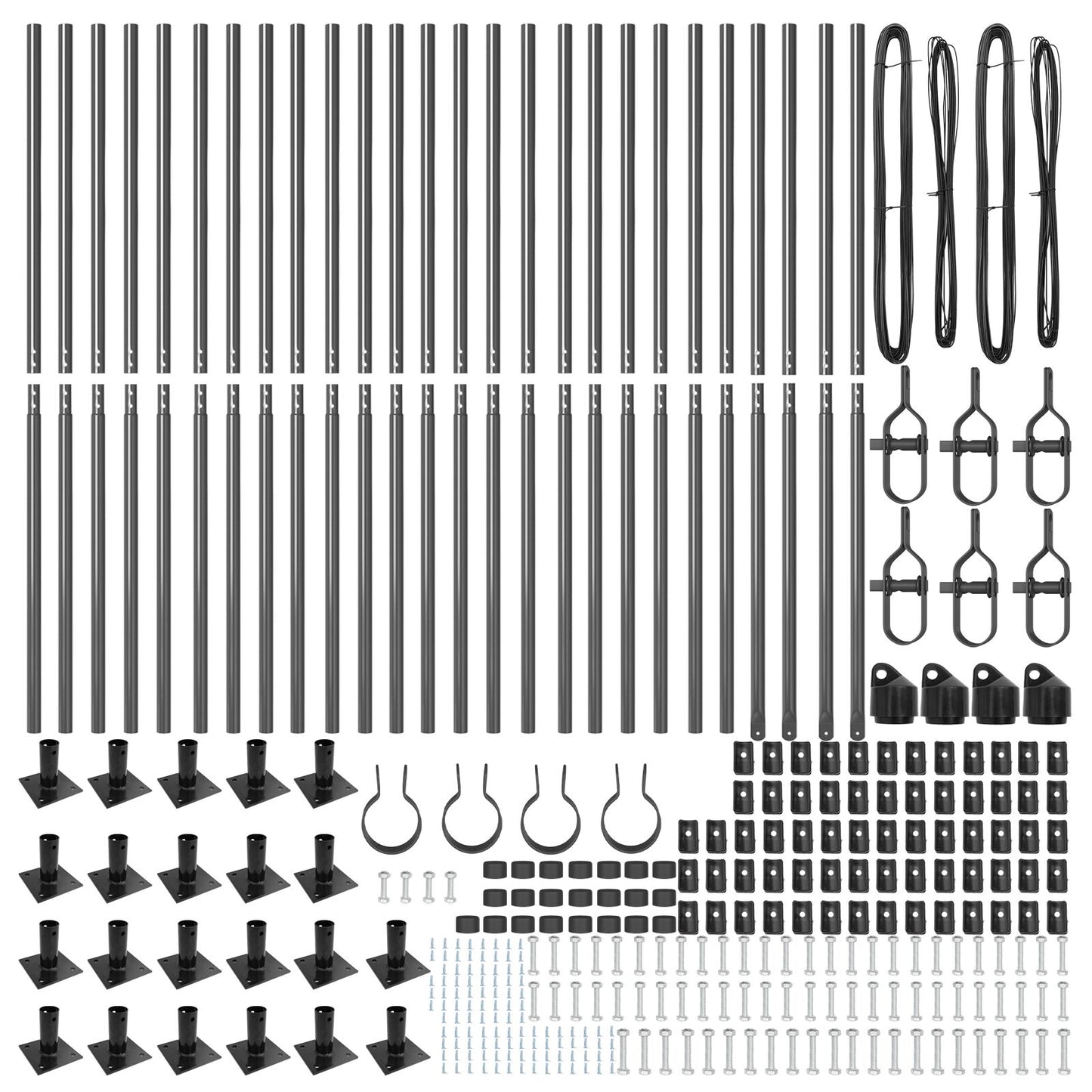 Zaunpfosten Set von 52 Grau Beton 3,2 x 3,2 x 78,5 cm Langlebig
