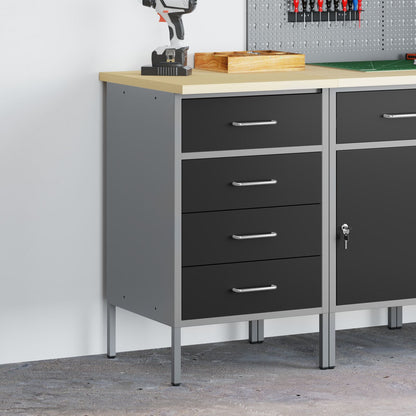 Werkbank Schwarz 50x55x85 cm Stahl