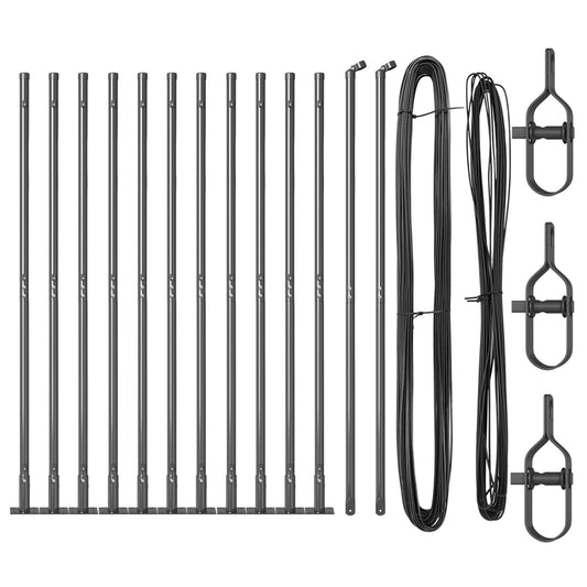 Zaunpfosten Set 26 Teile Grau Beton 3,2 x 3,2 x 78,5 cm