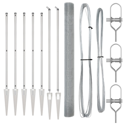 Zaunpfosten Set Set von 2 Verzinkter Stahl 10 x 1,5 m Langlebig