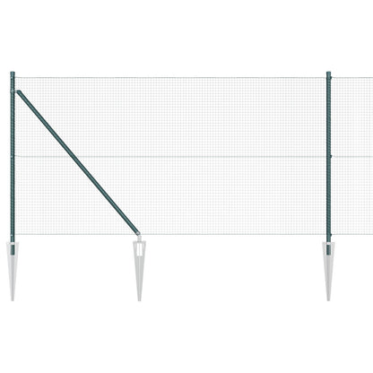 Zaunpfosten-Set 2er Set Grün Metall und PVC 25 x 1 m Langlebig