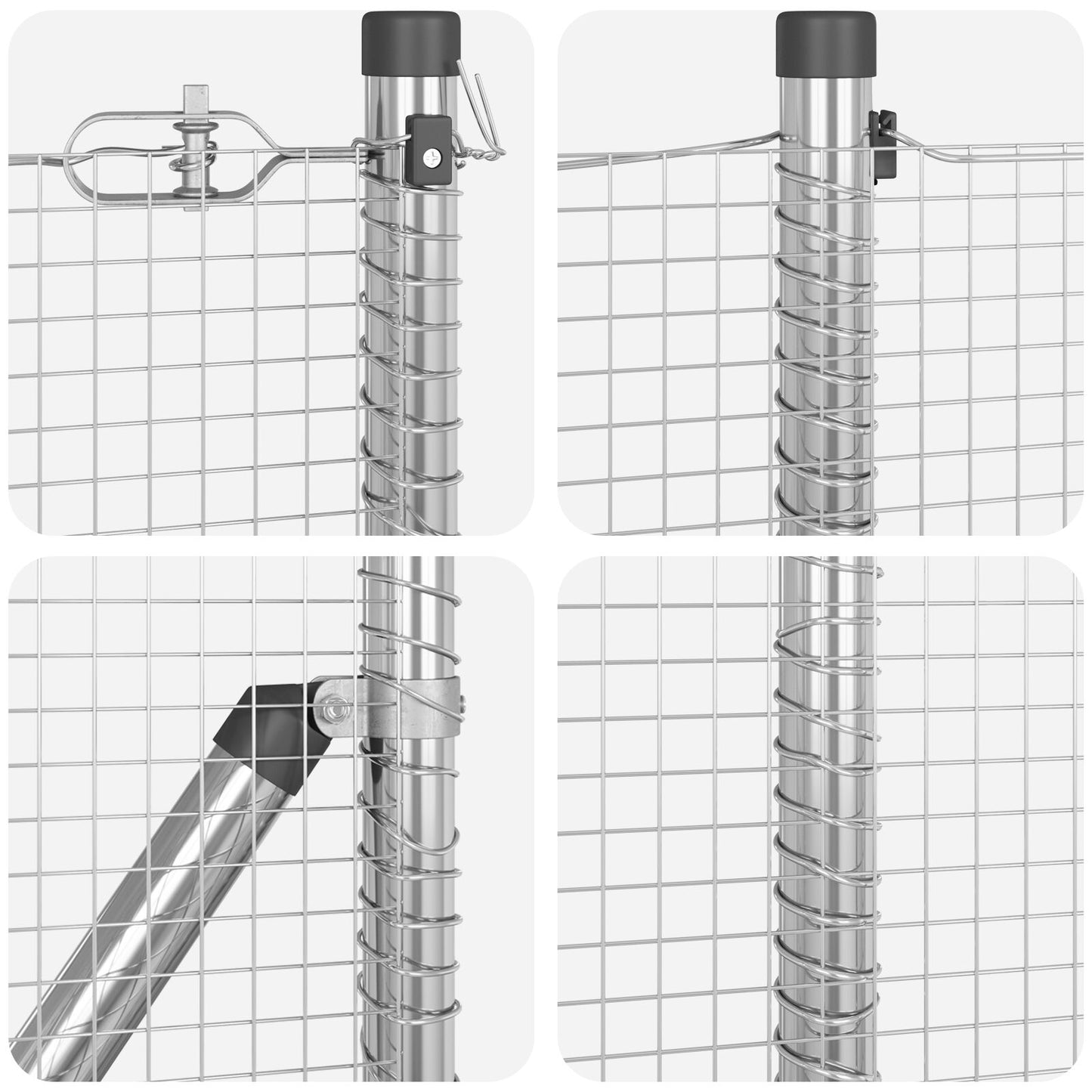 Zaunpfosten-Set 2er Set Verzinkter Stahl 25 x 0,5 m Langlebig