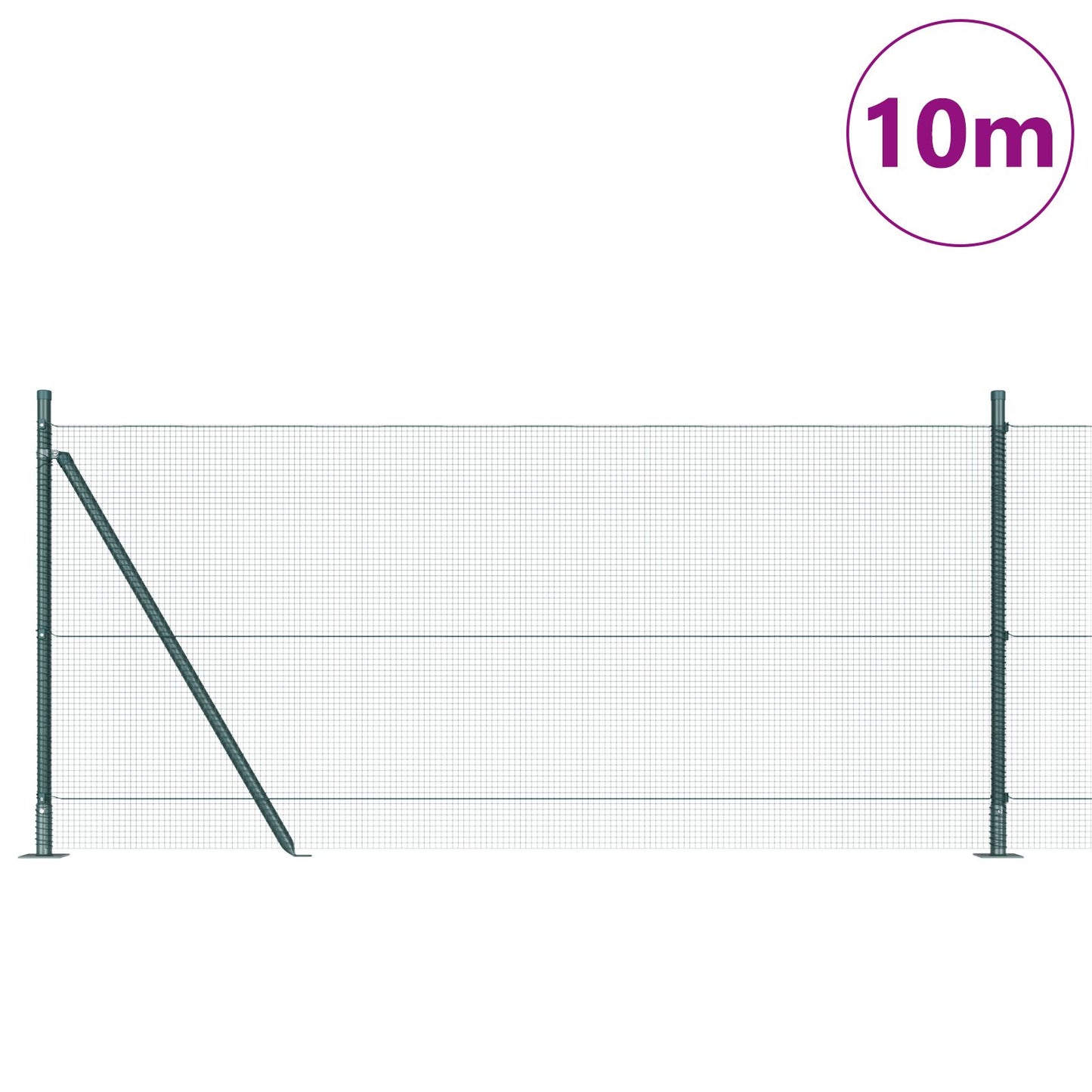 Zaunpfosten-Set Set von 2 Grün Metall Langlebig