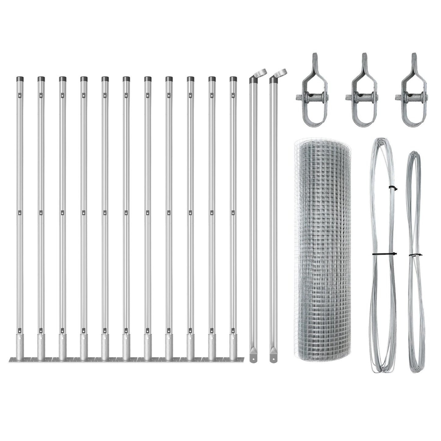 Zaunpfosten-Set 2er Set Verzinkter Stahl 25 x 0,5 m Langlebig