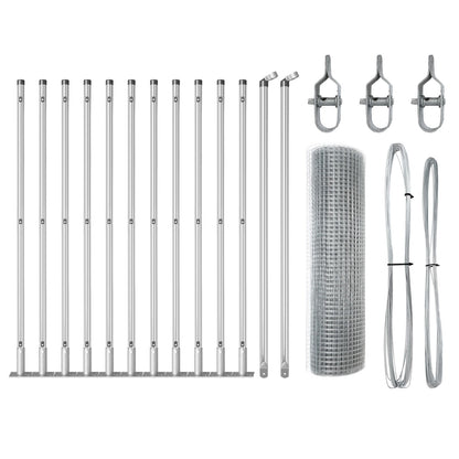 Zaunpfosten-Set 2er Set Verzinkter Stahl 25 x 0,5 m Langlebig