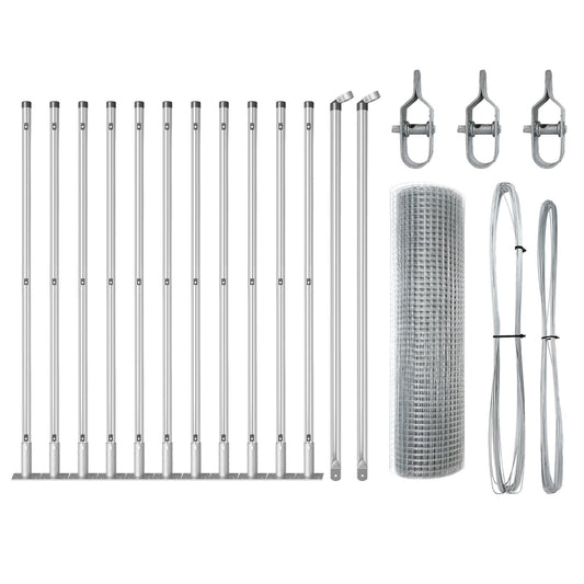 Zaunpfosten-Set 2er Set Verzinkter Stahl 25 x 0,5 m Langlebig