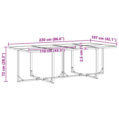 10-teiliges Gartenesszimmer-Set mit Kissen aus Stahl und Textilene