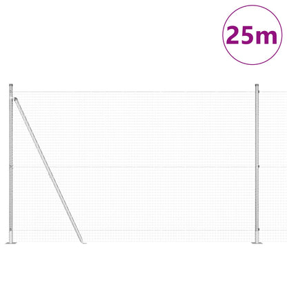 Welded Wire Fence mit 13 Flanschpfosten 1,4x25 m Verzinkter Stahl