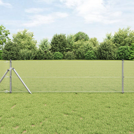 Zaunpfosten Set 2 Stück Verzinkter Stahl 25 x 0,5 m Langlebig