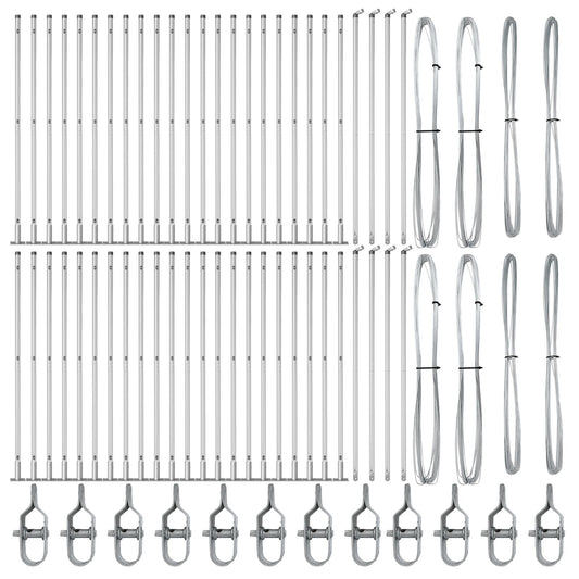 Zaunpfosten Set mit 104 Verzinkter Stahl 3.2 x 3.2 x 83.5 cm