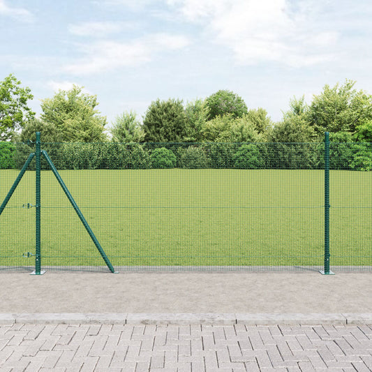 Zaunpfosten-Set Set aus 2 Grün Metall 10 x 1 m Langlebig