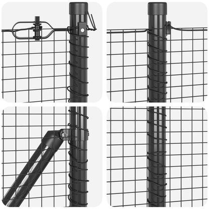 Zaunpfostenset Set aus 2 Grau Galvanisiertes Metall 10 x 0,5 m