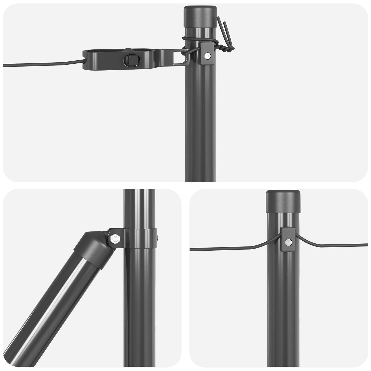 Zaunpfosten mit Bodenplatten 7 Stück Ø32mm 110cm Beton