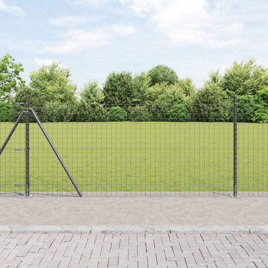 Zaunpfosten Set von 26 Grau Beton, Metall 3,2 x 3,2 x 110 cm