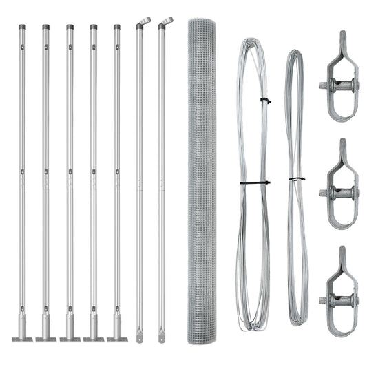 Zaunpfosten Set 2er Set Verzinkter Stahl 10 x 1,5 m Langlebig