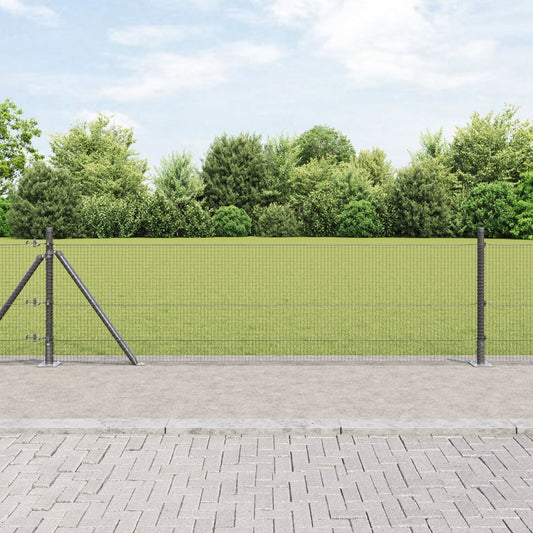 Zaunpfosten-Set Set aus 2 Grau Metall Mittel Langlebig