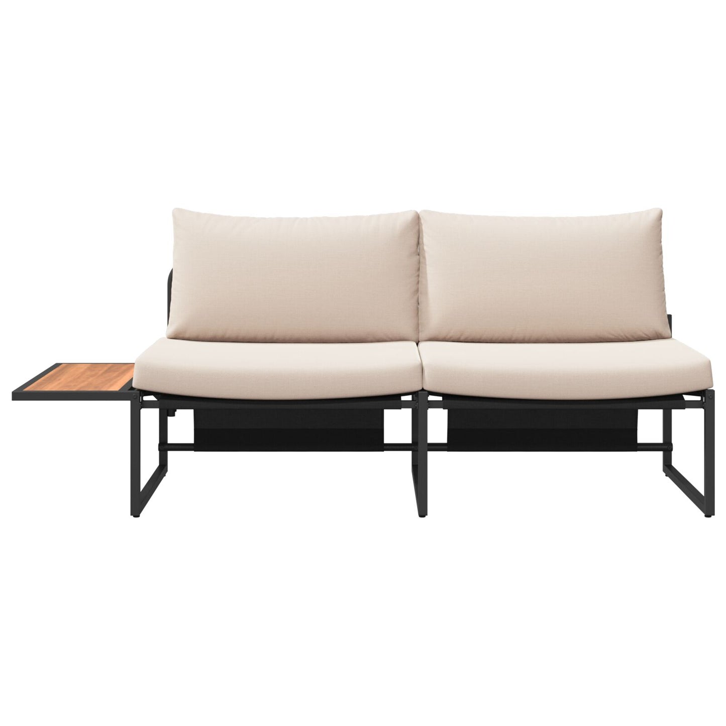 2-Sitzer Garten-Sofa mit Taupe-Kissen