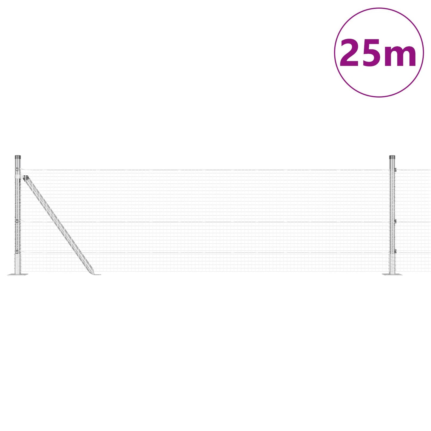 Zaunpfosten-Set 2er Set Verzinkter Stahl 25 x 0,5 m Langlebig