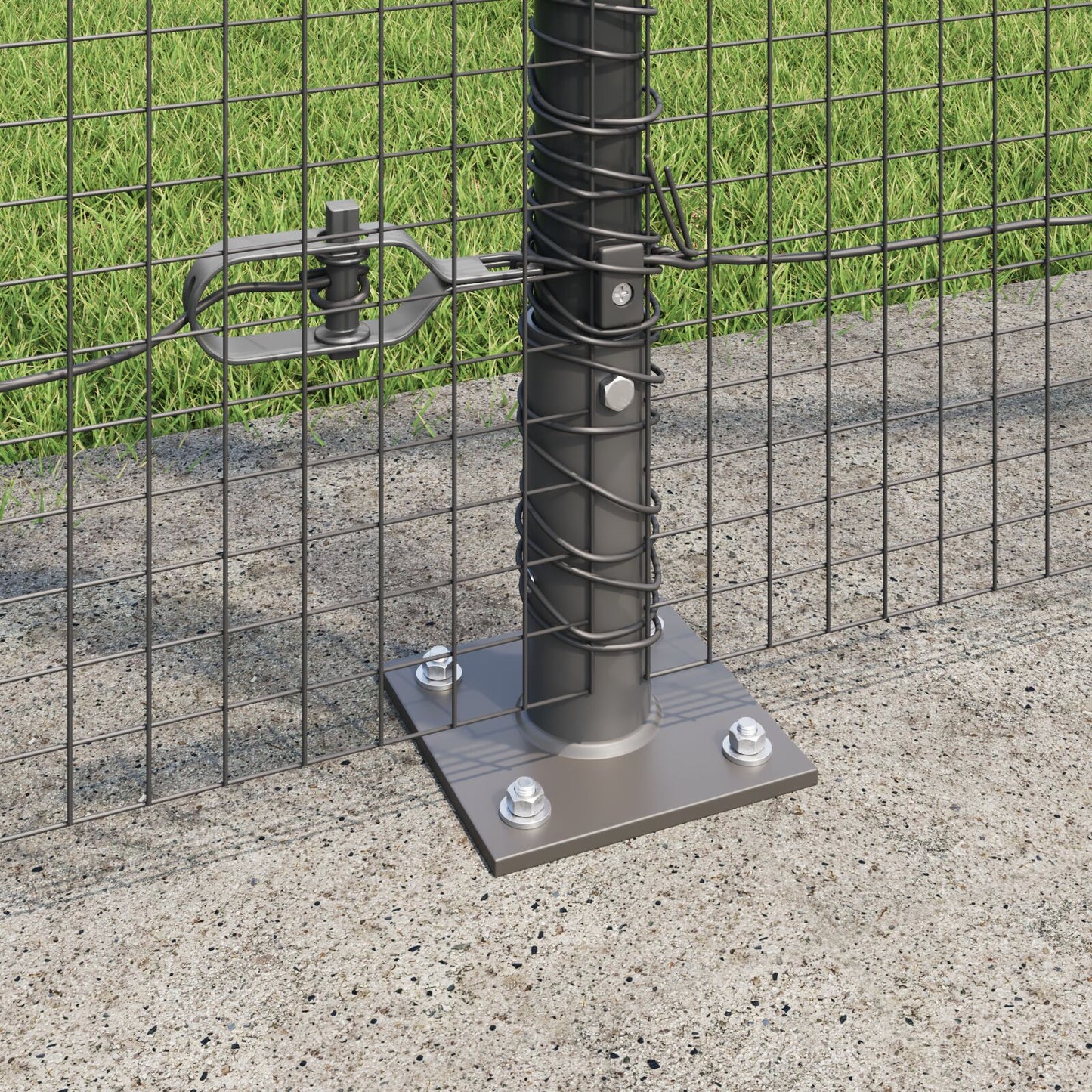 Zaunpfosten-Set Set aus 2 Grau Metall 25 x 1,5 m Robust