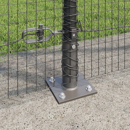 Zaunpfosten-Set Set aus 2 Grau Metall 25 x 1,5 m Robust