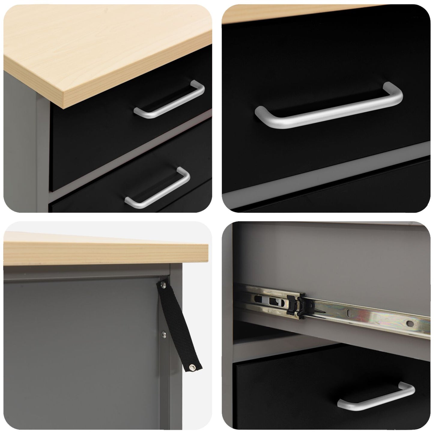 Werkbank Schwarz 50x55x85 cm Stahl